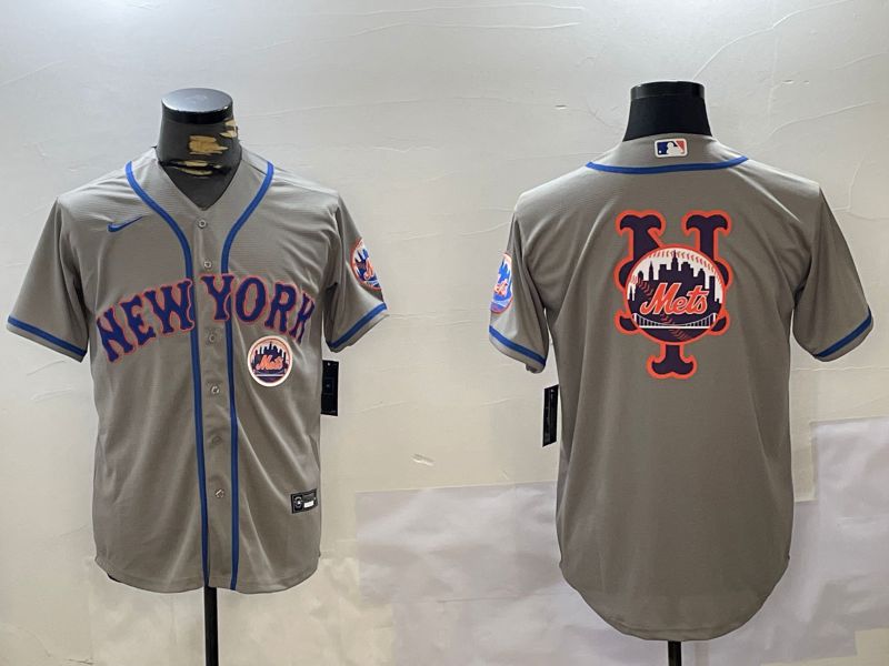 Men New York Mets Blank Grey Game 2024 Nike MLB Jersey style 10->new york mets->MLB Jersey